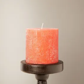 Larger Ferris pillar candle in burnt orange