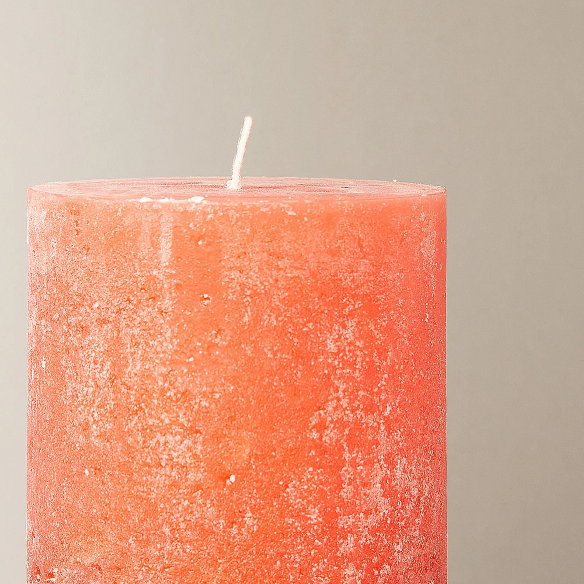 Larger Ferris pillar candle in burnt orange