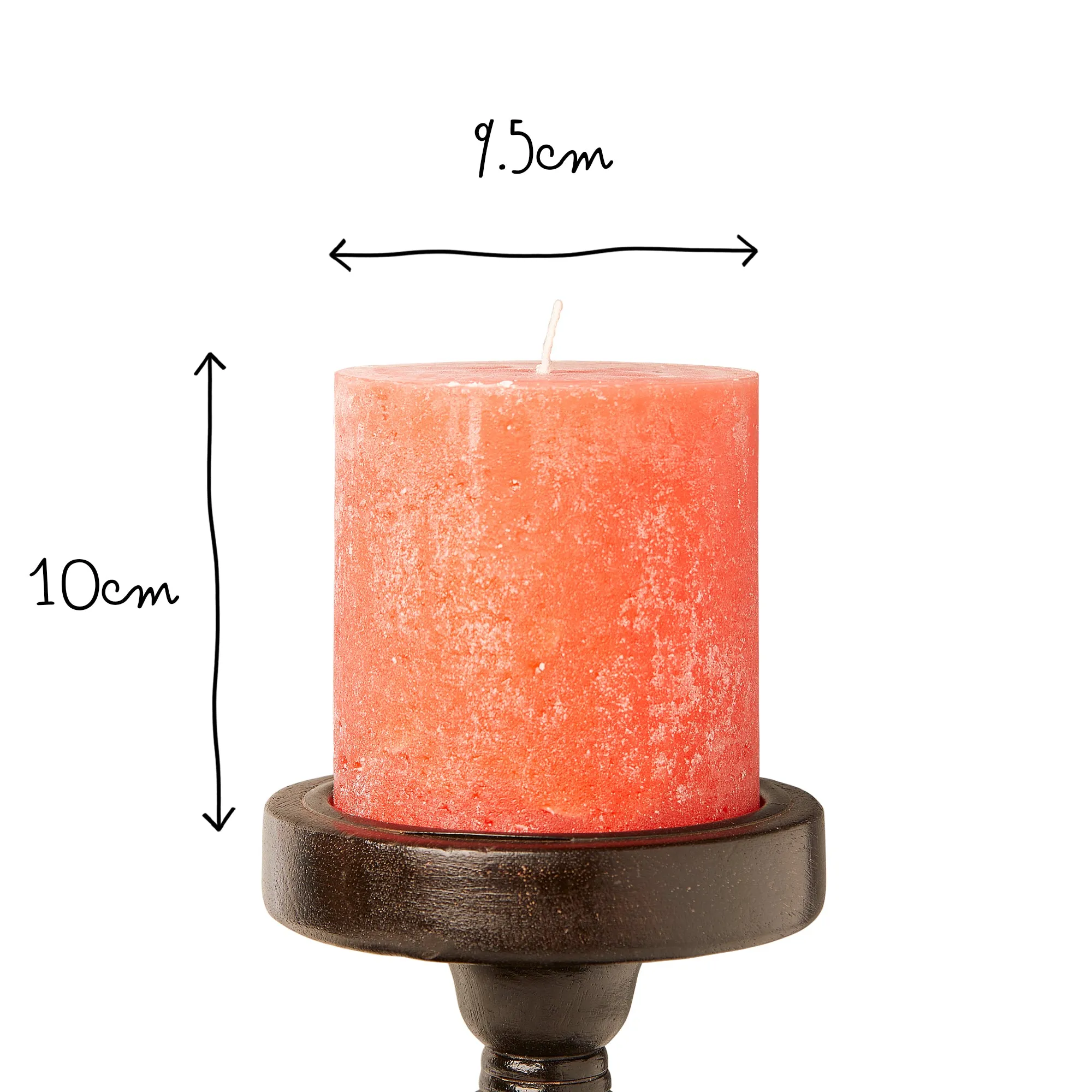 Larger Ferris pillar candle in burnt orange