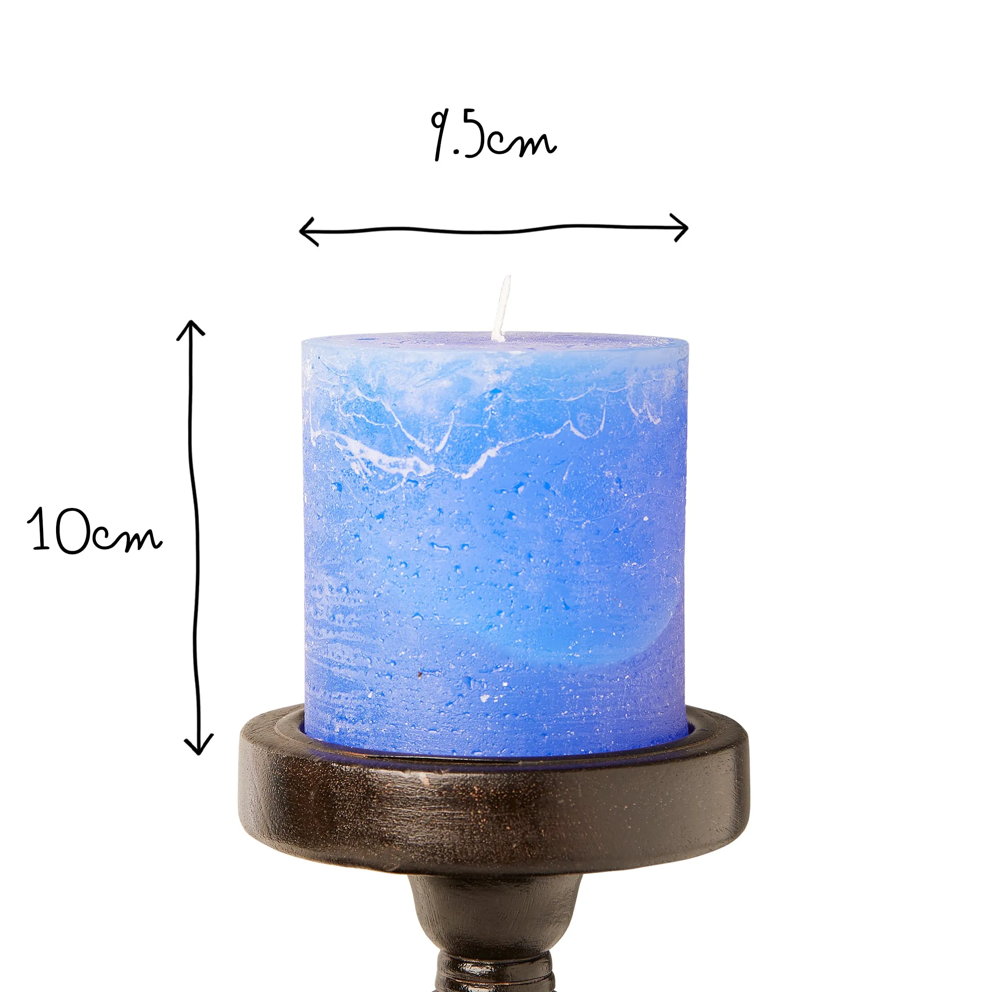 Larger Ferris pillar candle in french blue