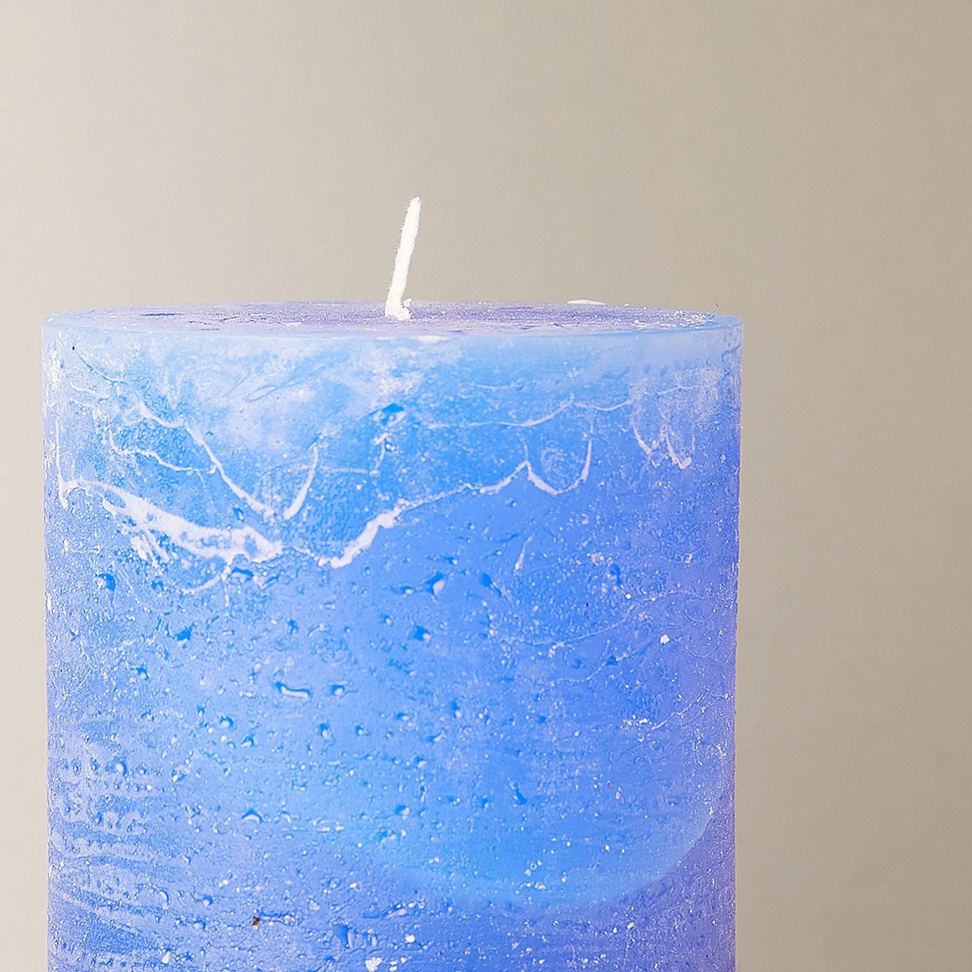 Larger Ferris pillar candle in french blue