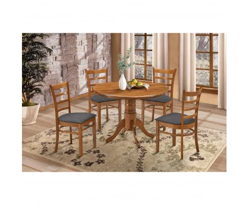 Linaria Dining Chair Set of 6 Crossback Solid Rubber Wood Fabric Seat - Walnut