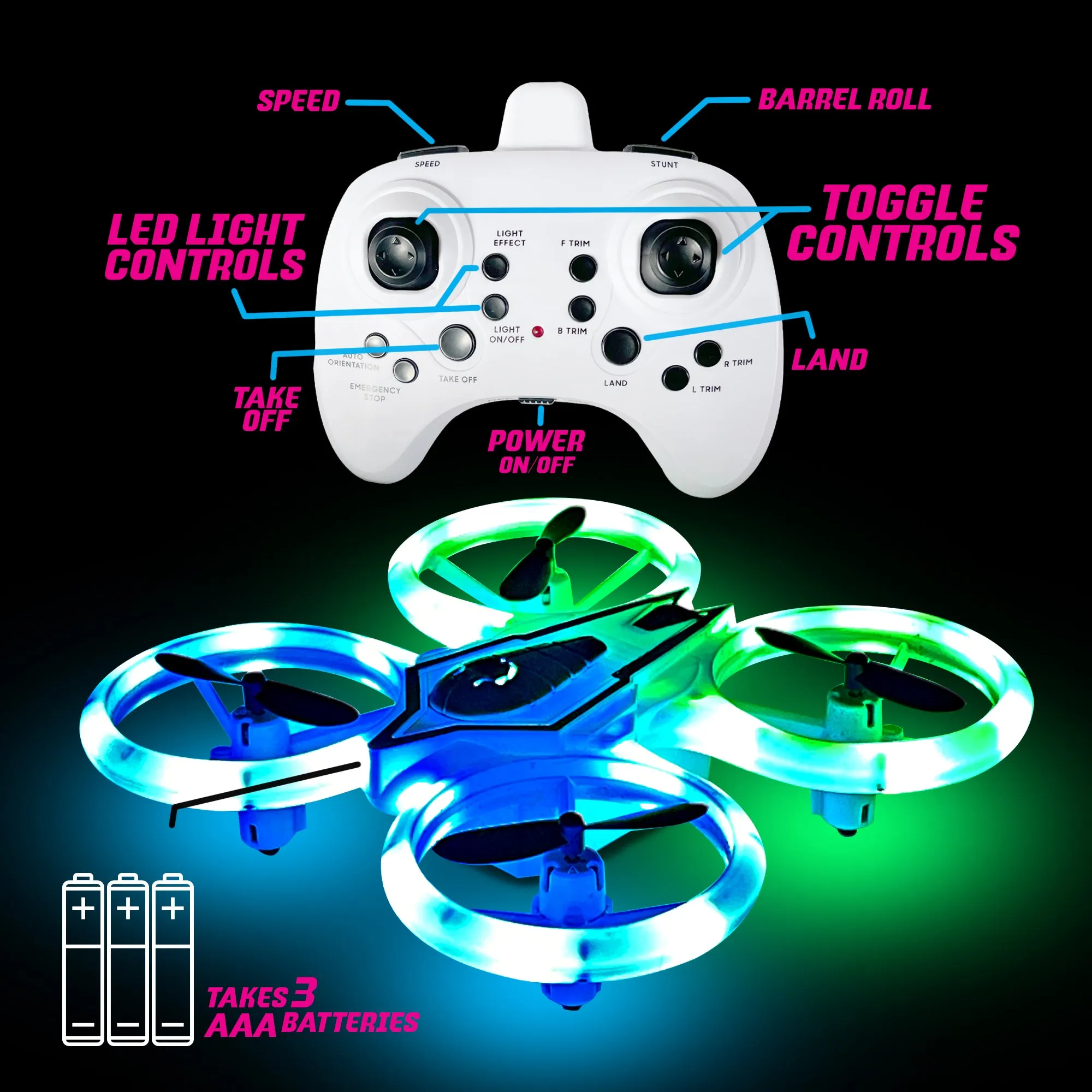 LumiTEK™ R/C - LED BOLT Mini Drone