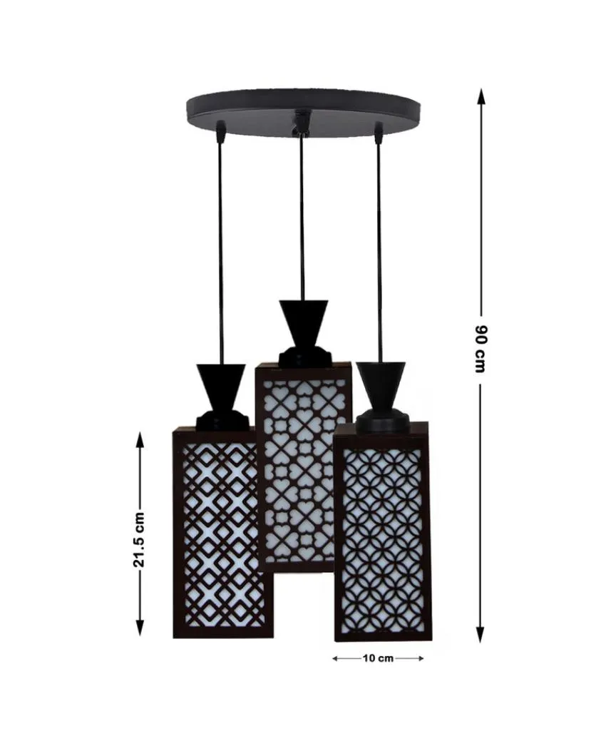 Mabgesch 3 Lights Wooden Premium Foyer Ceiling Lamp | 8 x 4 x 35 inches