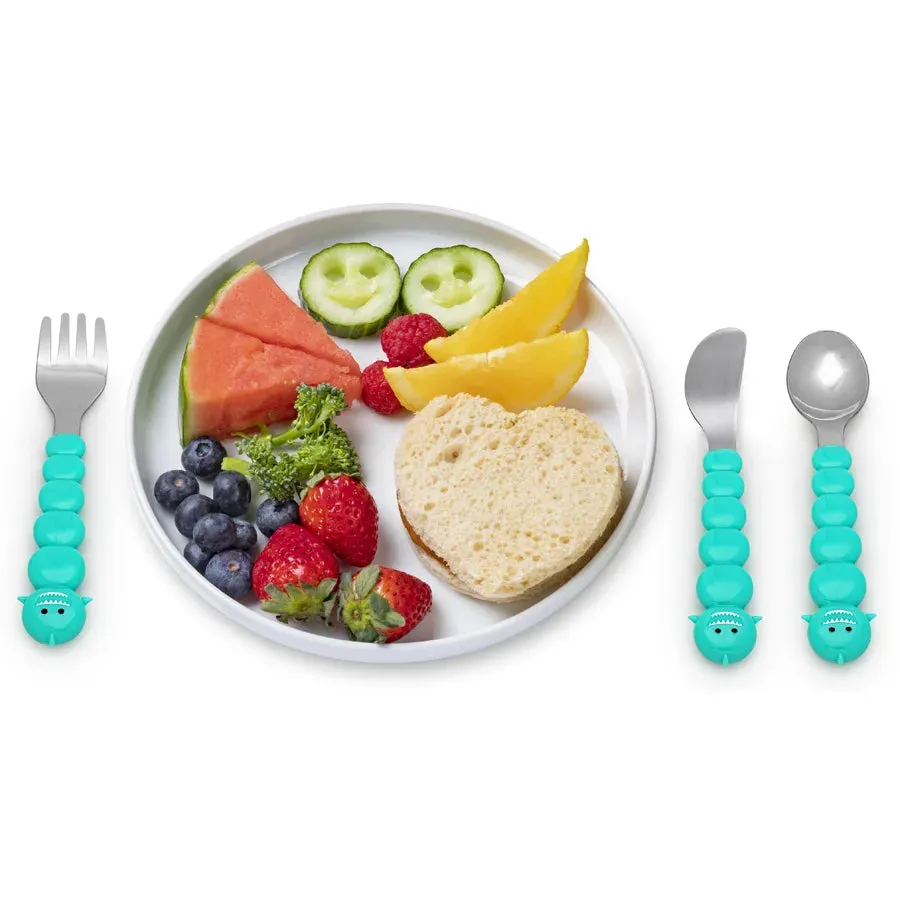 Melii Utensil Set - Brown Bear & Blue Shark (6 Pcs)