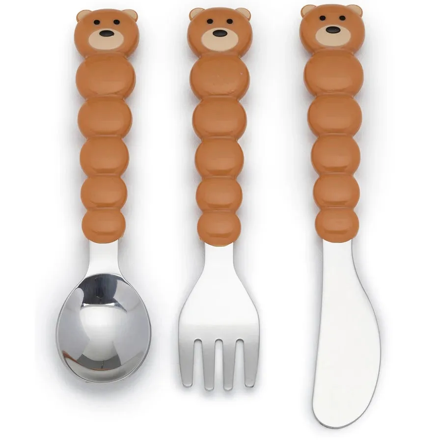 Melii Utensil Set - Brown Bear & Blue Shark (6 Pcs)