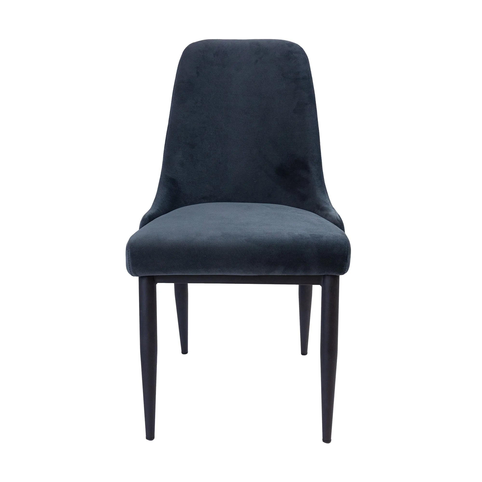 Mid-Century Velvet Dining Chair Set with Metal Frame (2pc) - Charcoal