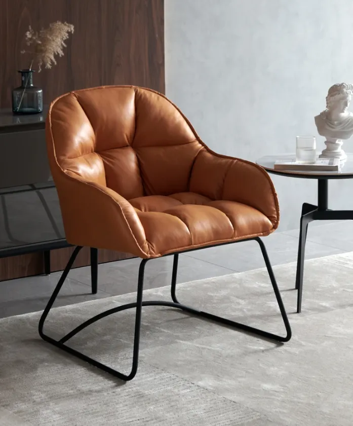 Modern Comfortable Nordic Leather Office Chair Y2806S Orange