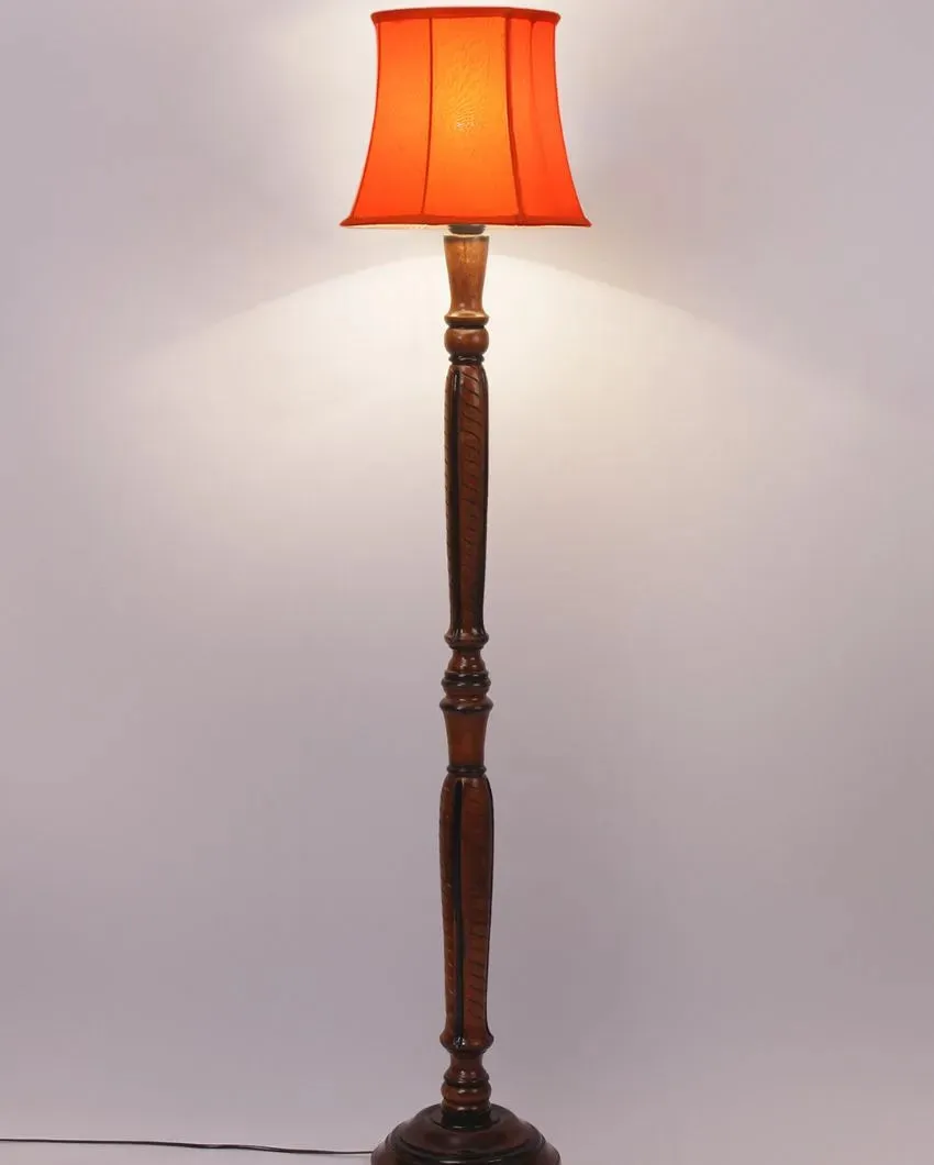 Modern Design Cotton Shade Wooden Floor Lamp | 12 X 57 inches