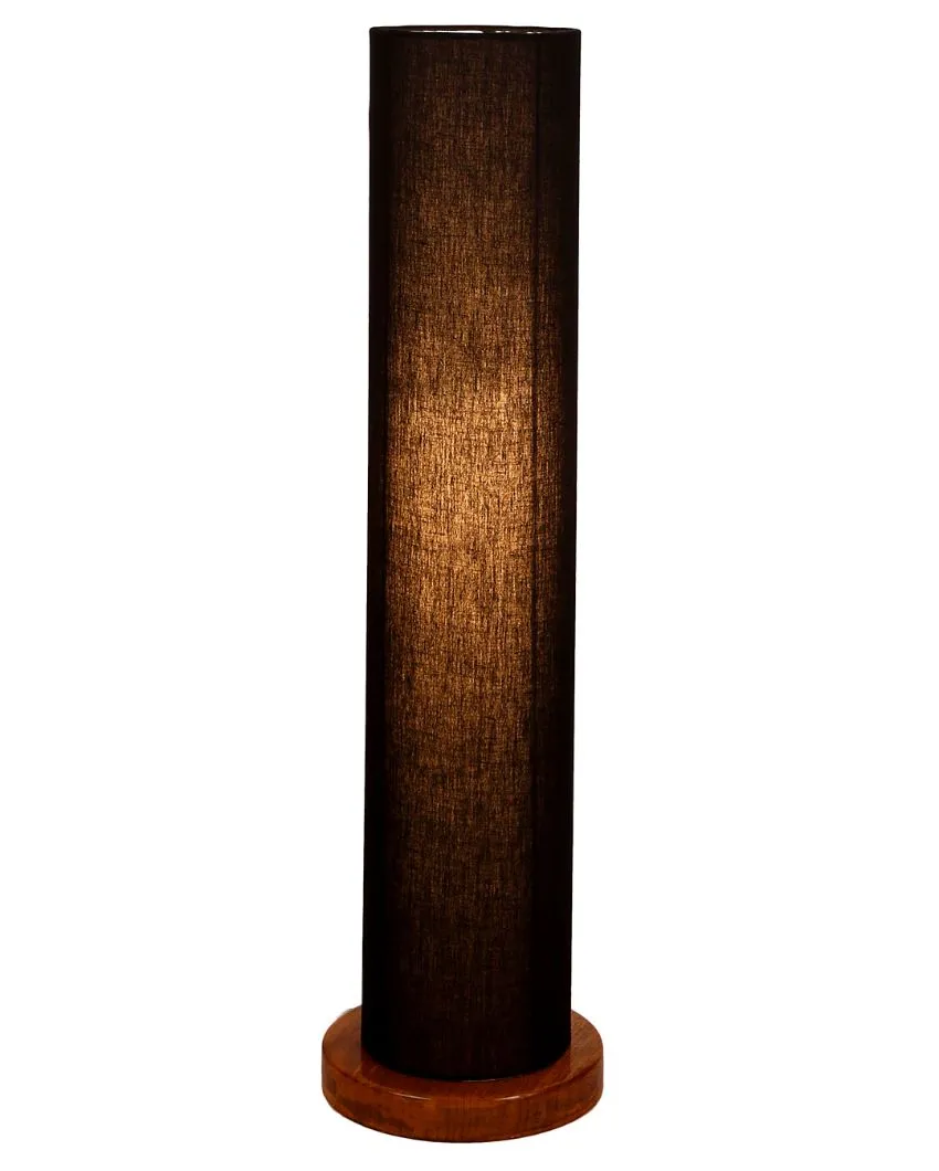 Modern Design Round Cotton Shade Floor Lamp With Wood Base | 2.8 Feet