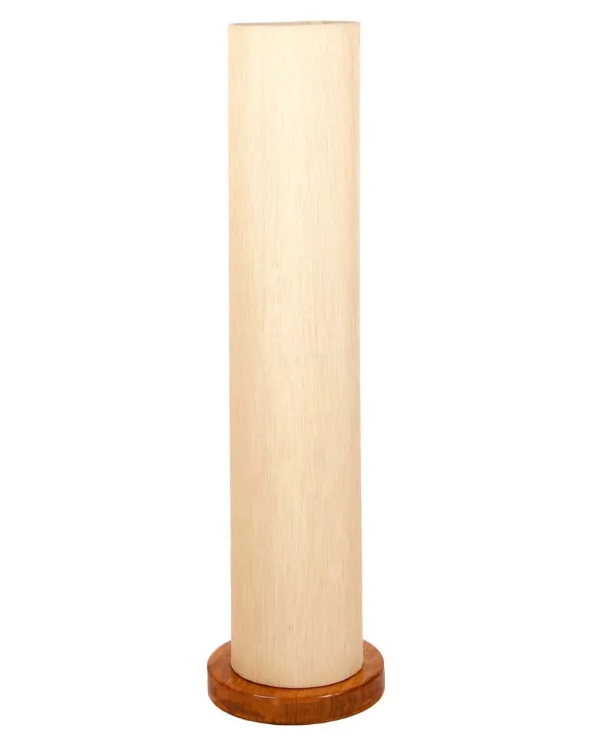 Modern Design Round Cotton Shade Floor Lamp With Wood Base | 2.8 Feet