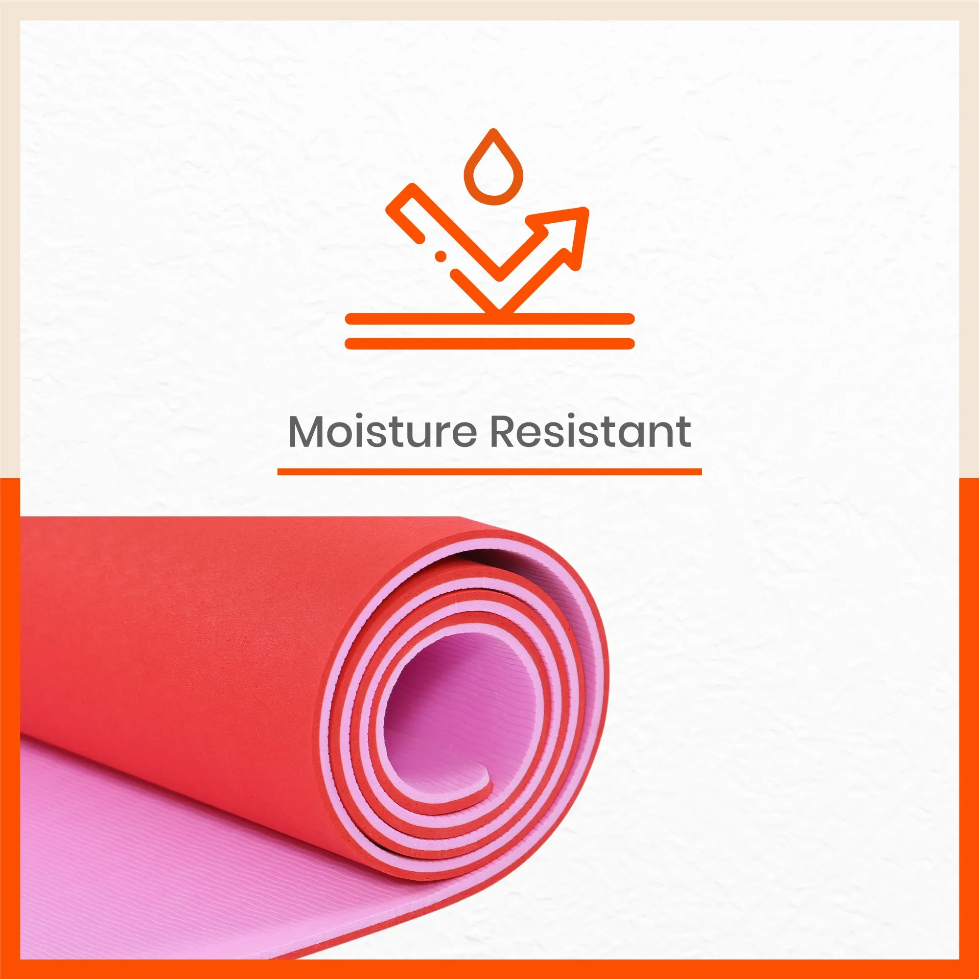 Moksh Premium Yoga Mat | Red & Pink (Size: 24” x 72” Thickness: 8mm)