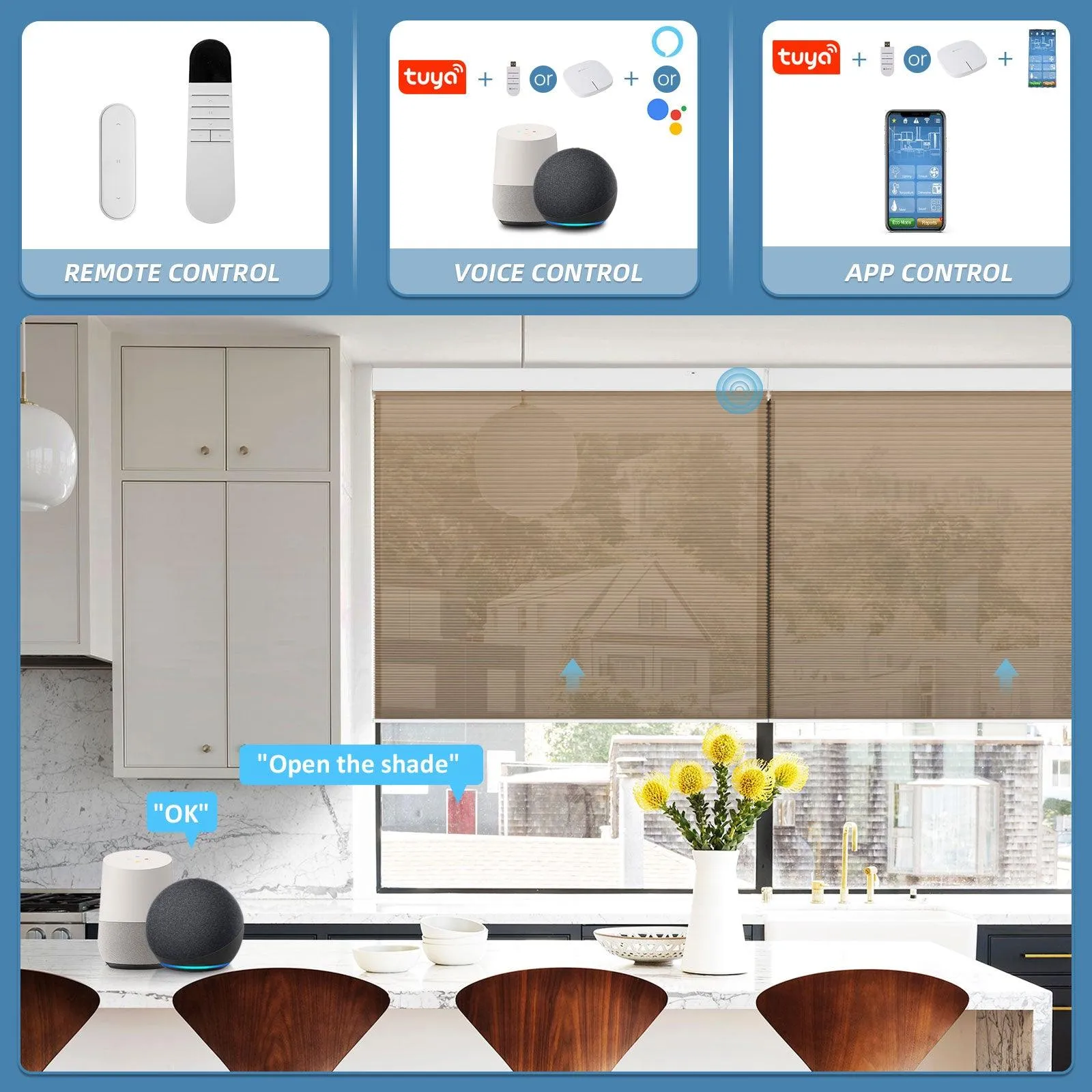 Motorized | Light Filtering | Rechargeable | Cellular Shades | Customizable