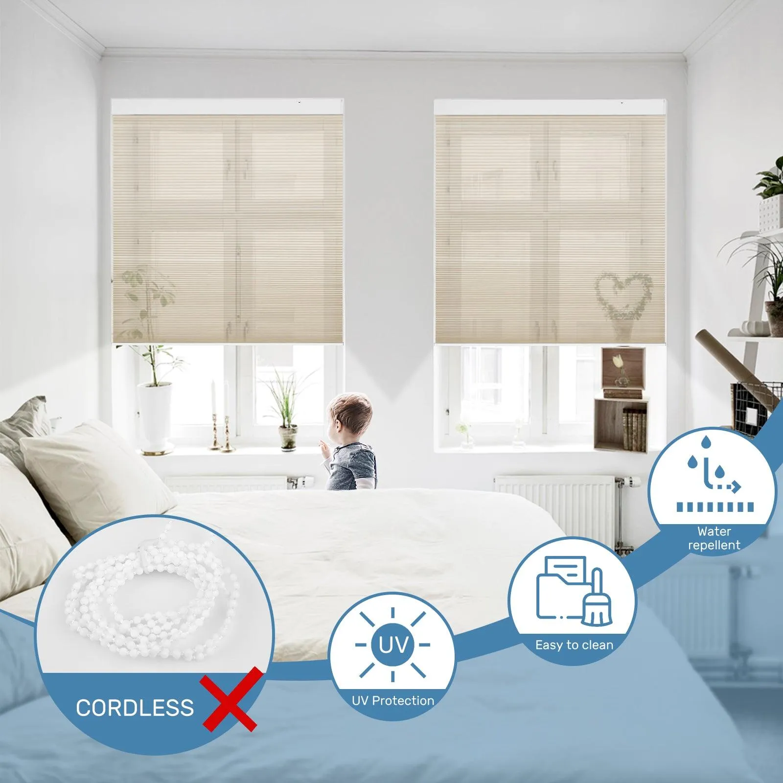 Motorized | Light Filtering | Rechargeable | Cellular Shades | Customizable