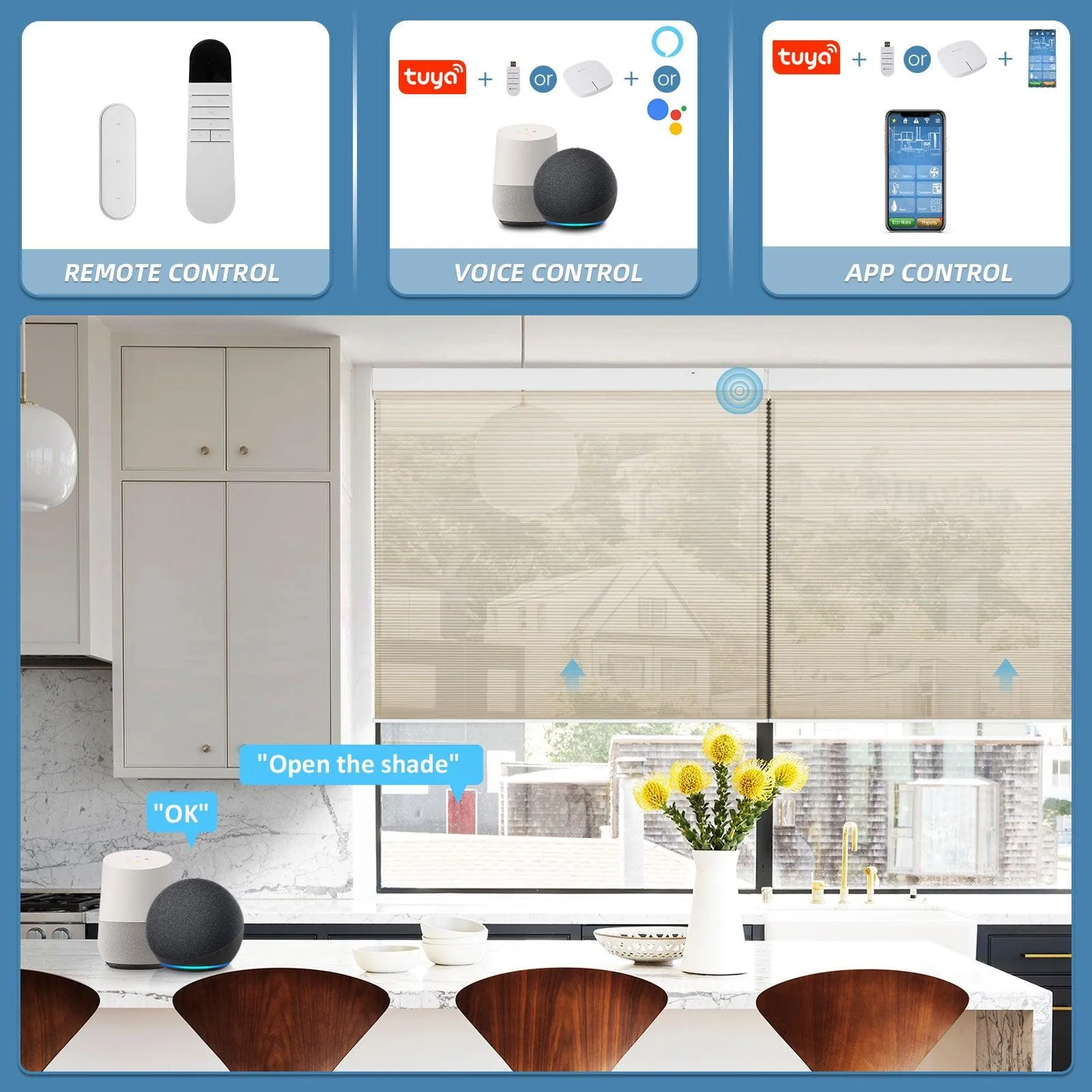 Motorized | Light Filtering | Rechargeable | Cellular Shades | Customizable