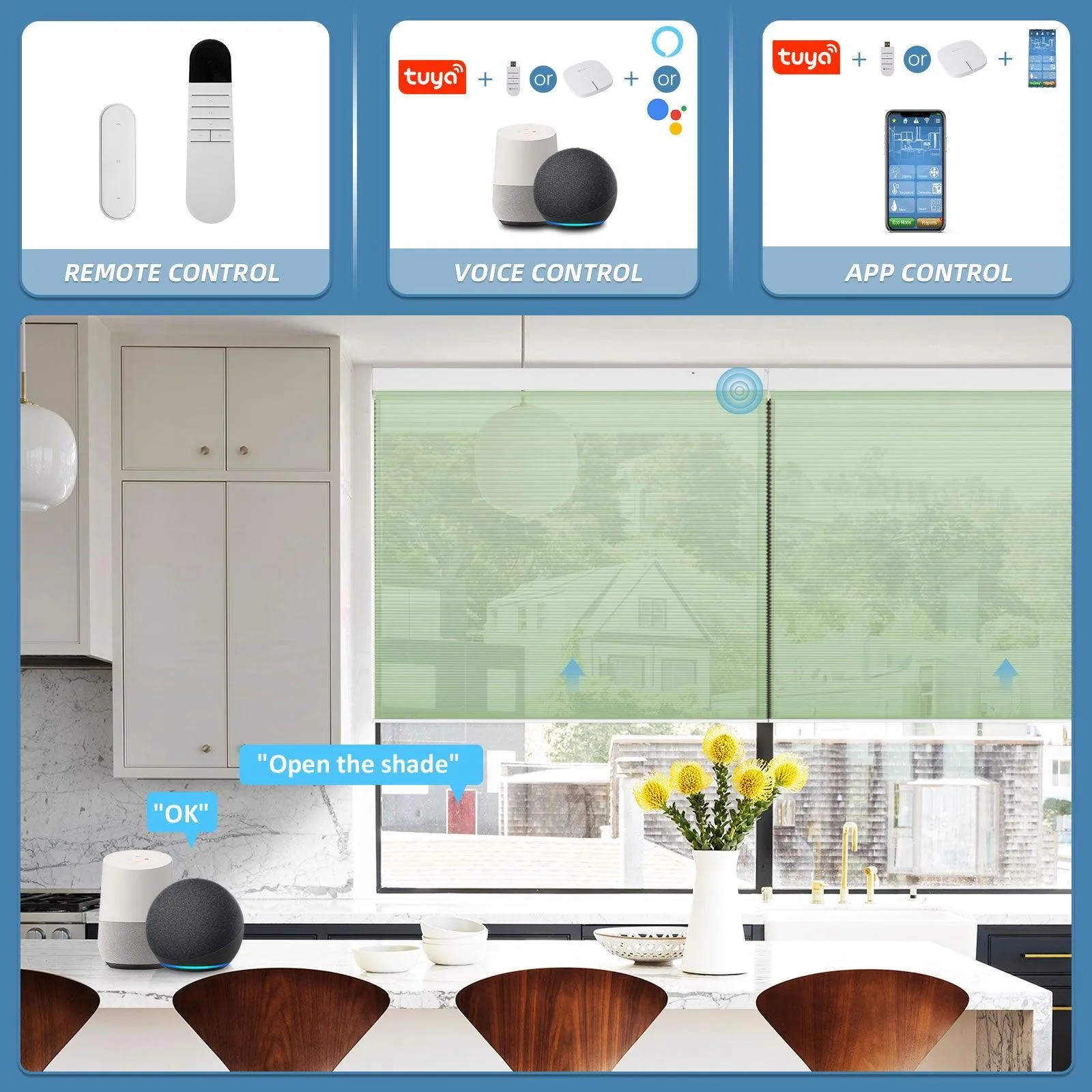 Motorized | Light Filtering | Rechargeable | Cellular Shades | Customizable