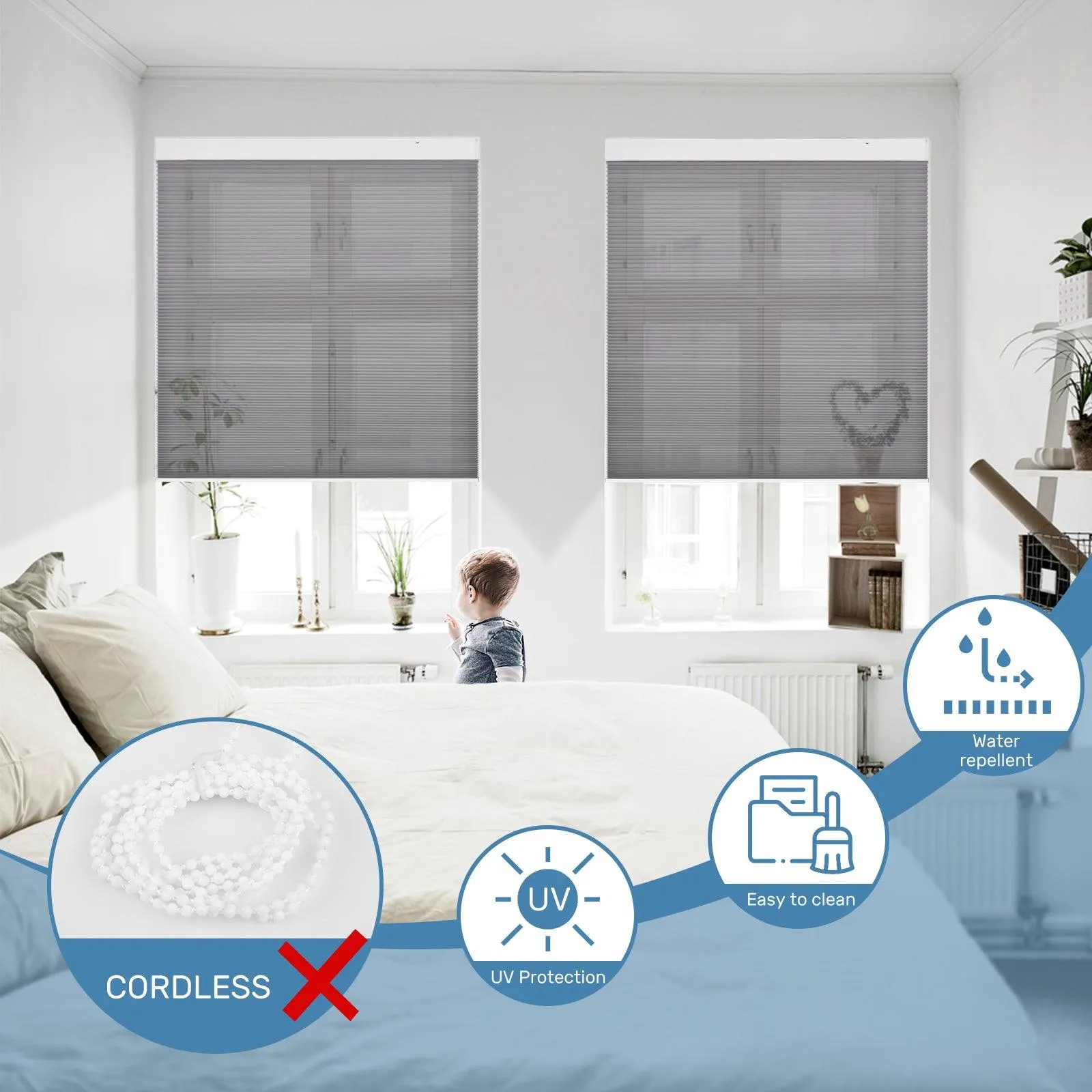 Motorized | Light Filtering | Rechargeable | Cellular Shades | Customizable