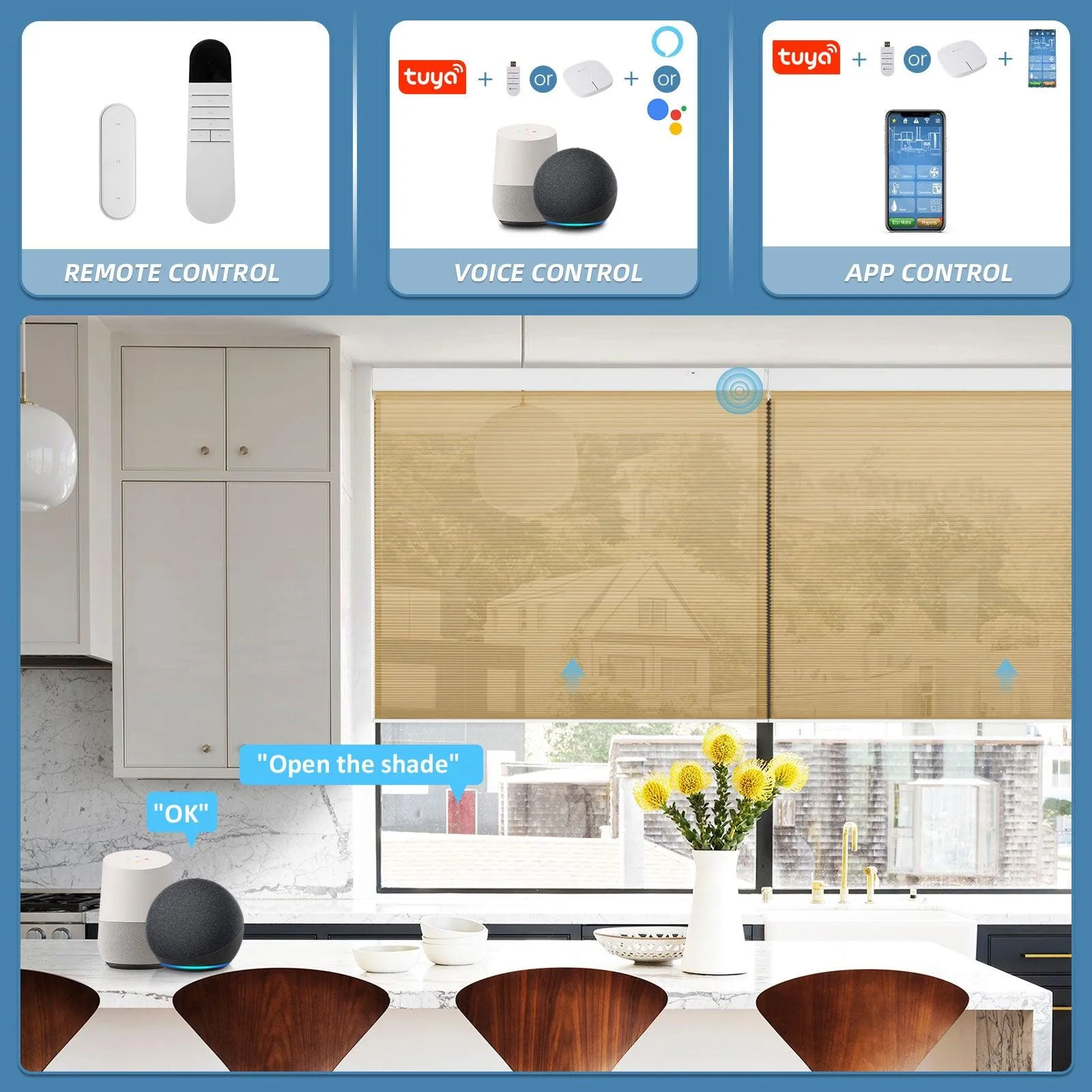 Motorized | Light Filtering | Rechargeable | Cellular Shades | Customizable