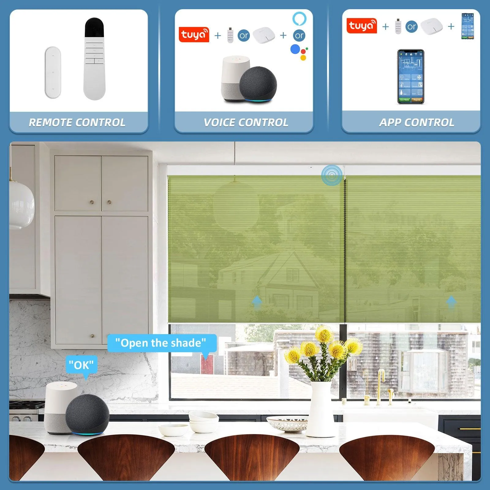 Motorized | Light Filtering | Rechargeable | Cellular Shades | Customizable