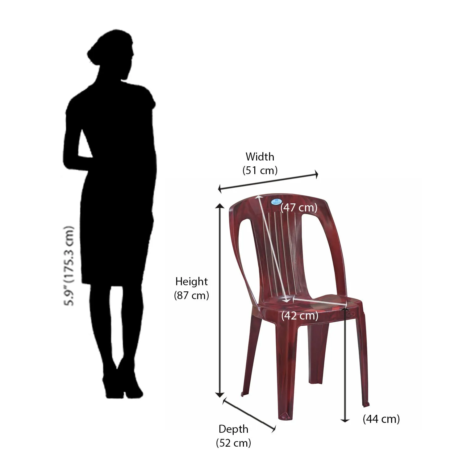 Nilkamal CHR 4032 Plastic Armless Chair