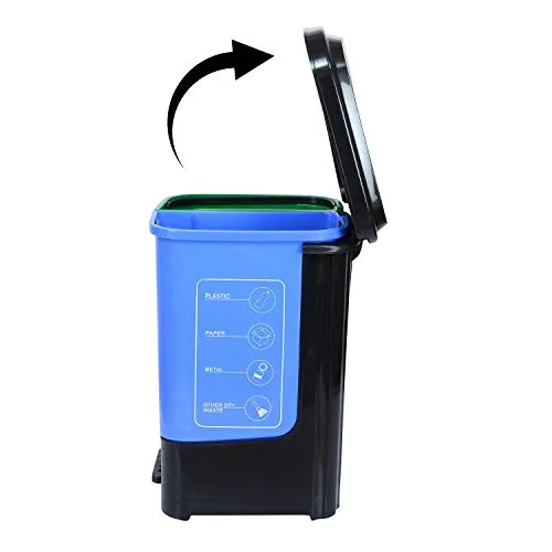 Nilkamal TWINDB10L 10 Liter Twin Dustbin Home Paddle Plastic Modern Step On Dustbin With Lid For Kitchen With Easy Detachable Bucket For Home, Office, School, Hotel, Hospital,Bathroom Waste bin