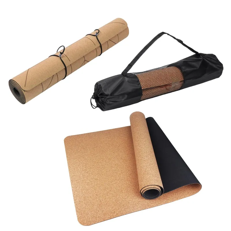 Non-Slip Natural Cork Yoga Mat With Bag