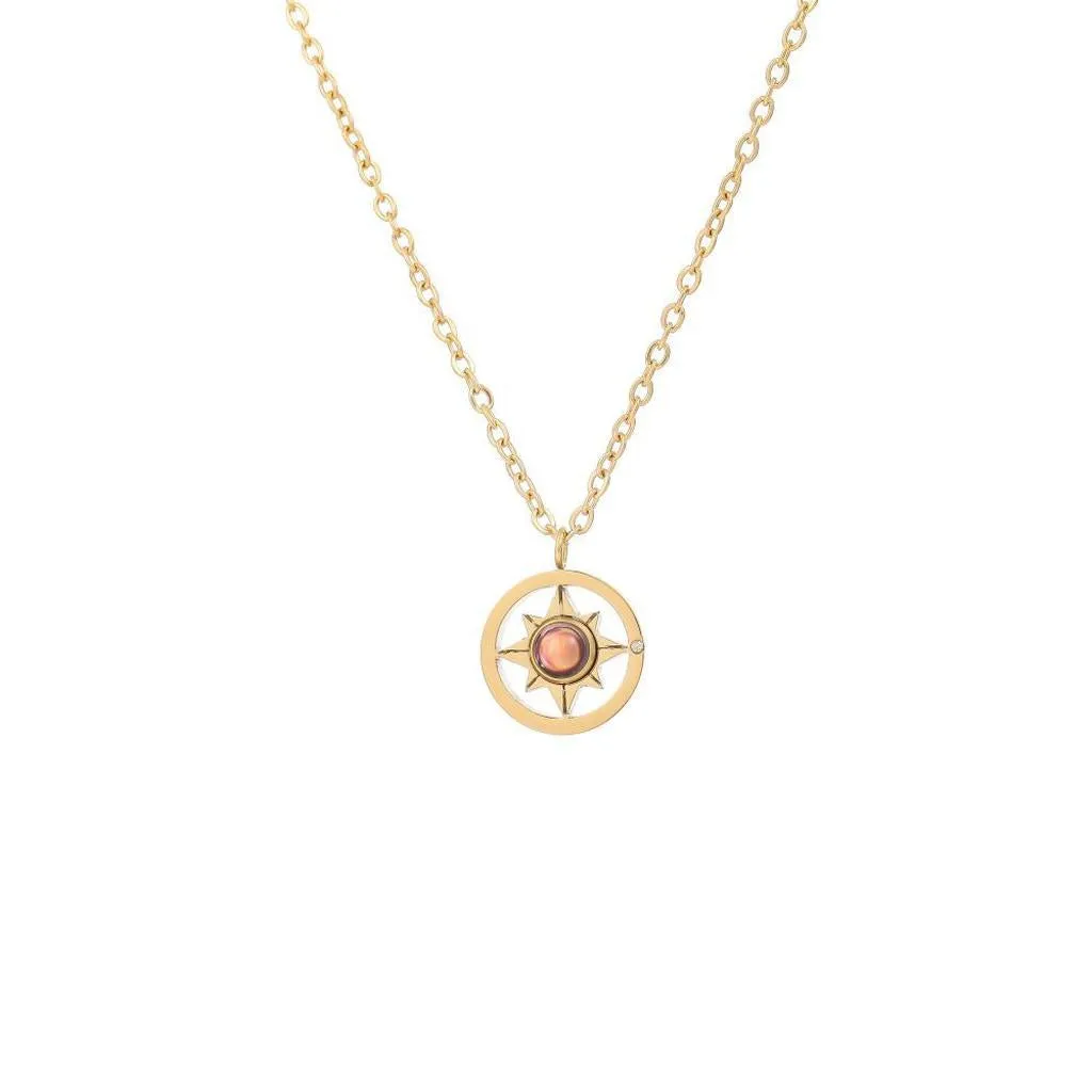 Personalized Compass Projection Necklace