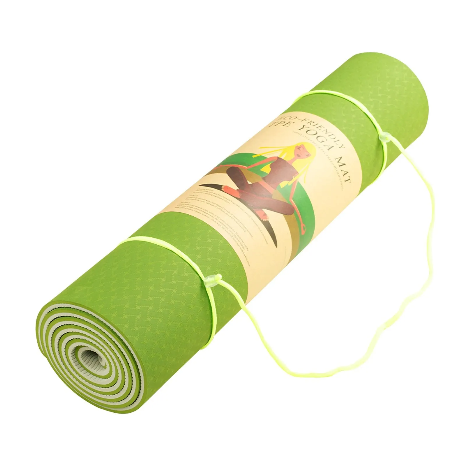 Powertrain TPE Pilates Exercise Yoga Mat 8mm - Green