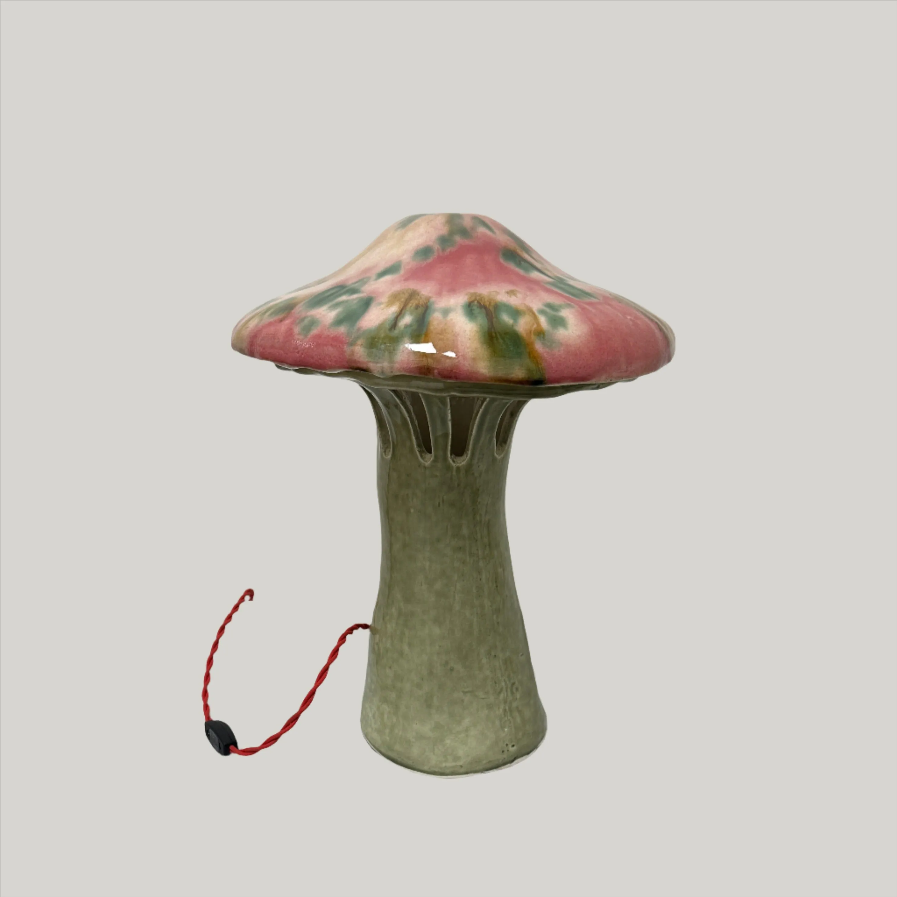 "Shroom Lamp, Pink, Blue, Green