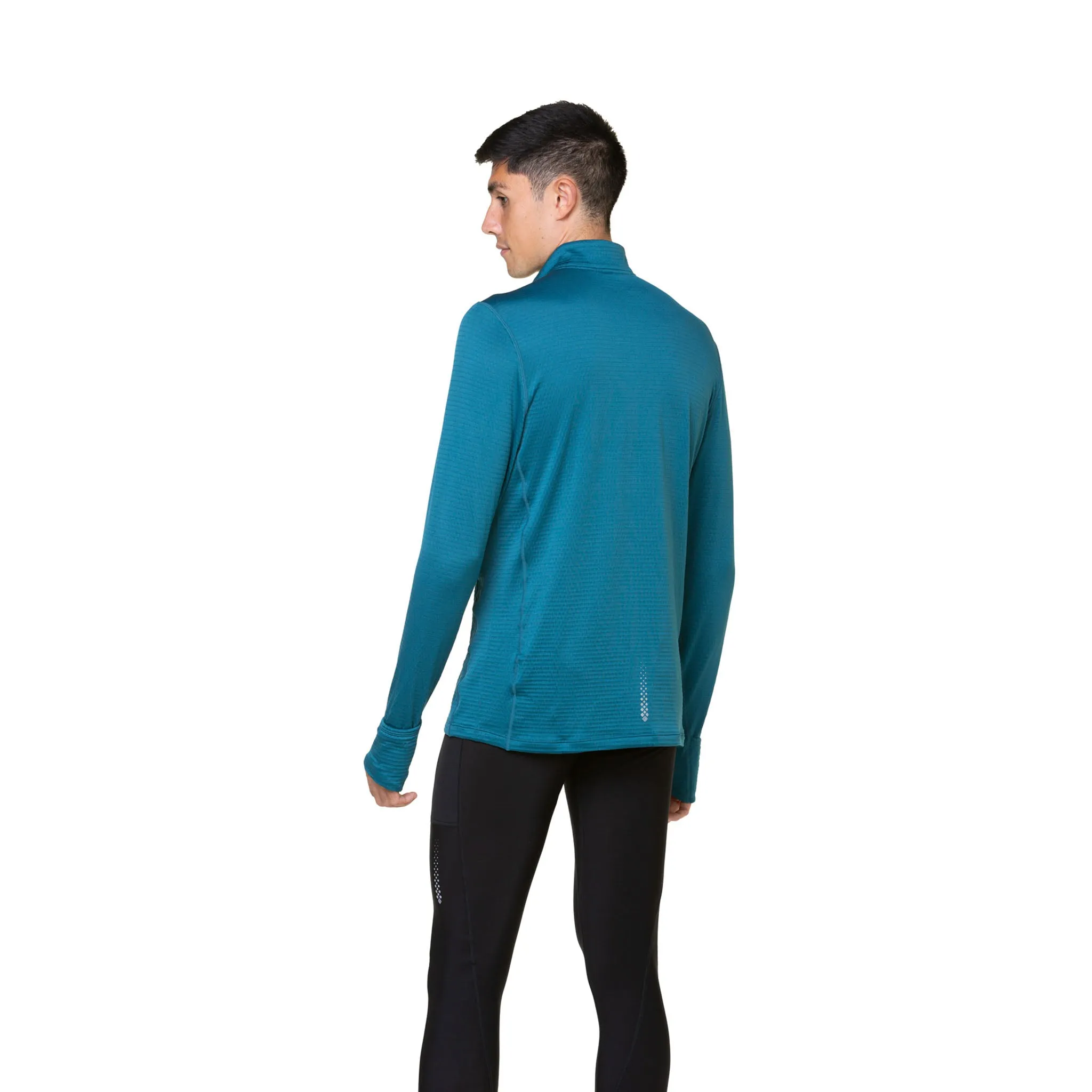 Ronhill | Men's Tech Winter 1/2 Zip - Deep Teal/Acid