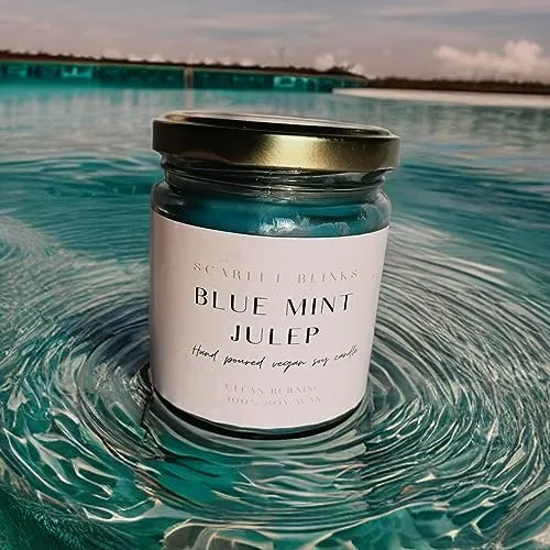 Scarlet Blinks Blue Mint Julep Candle | Soy Wax Candles | Aroma Therapy Candles | Burning Time :-45 HRS Pack of 3