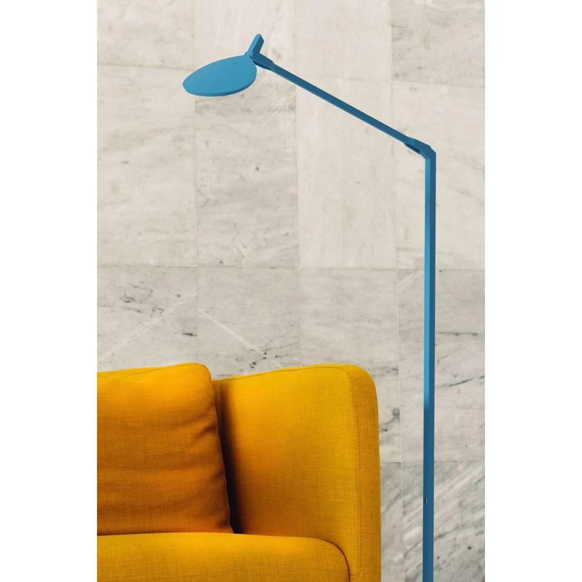 Splitty Matte Pacific Blue Contemporary LED Floor Lamp with USB Port