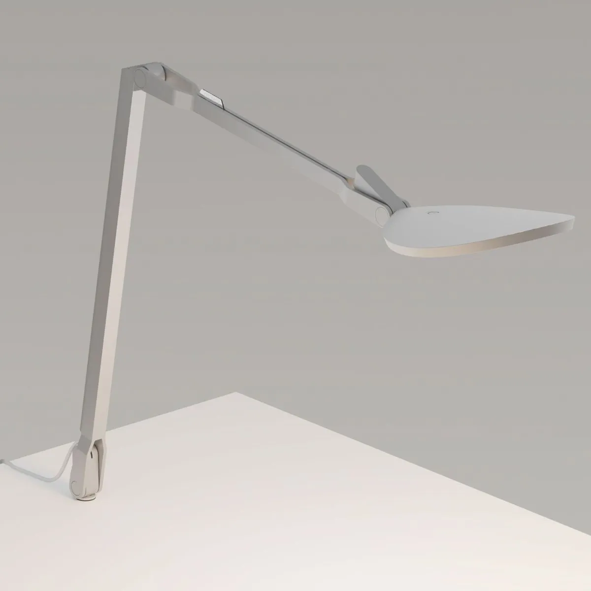 Splitty Reach Silver Contemporary LED Desk Lamp with Through-Table Mount and USB Port