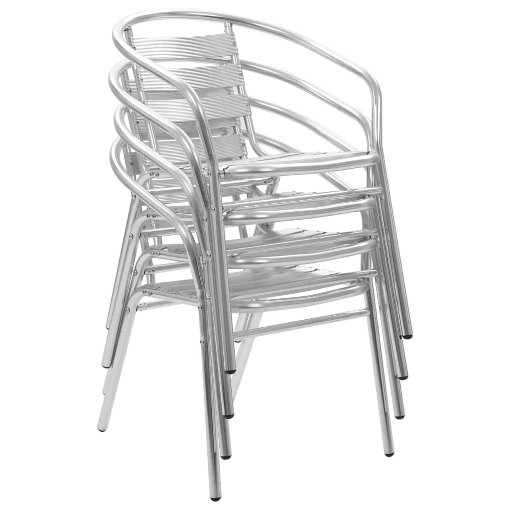 Stackable Patio Chairs Outdoor Chair with Triple Slat Back Aluminum