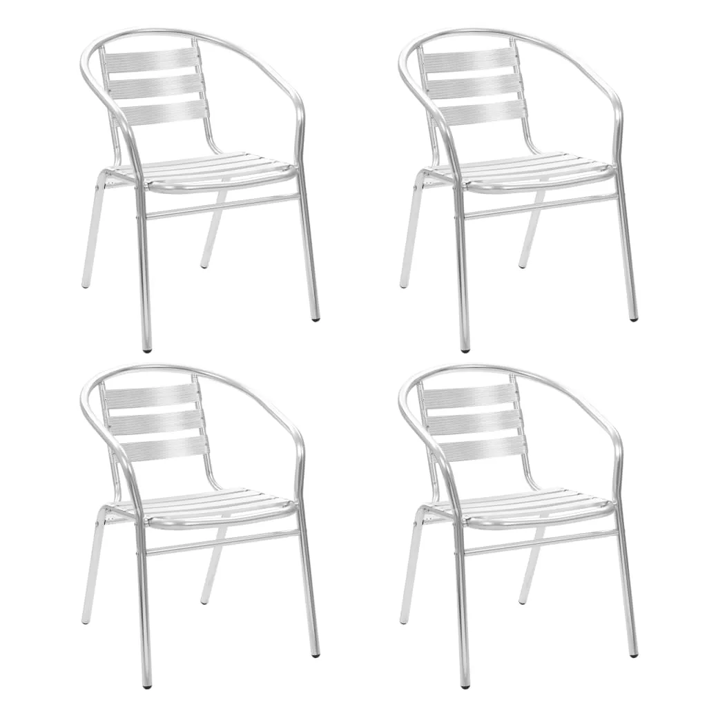 Stackable Patio Chairs Outdoor Chair with Triple Slat Back Aluminum