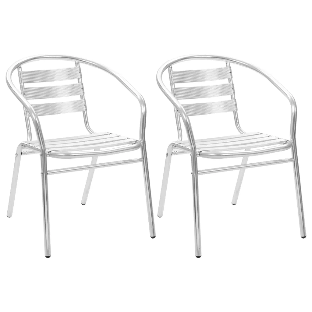 Stackable Patio Chairs Outdoor Chair with Triple Slat Back Aluminum