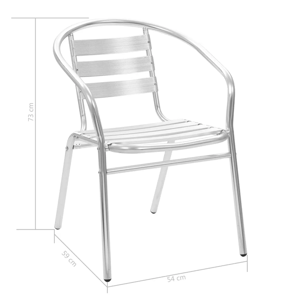 Stackable Patio Chairs Outdoor Chair with Triple Slat Back Aluminum