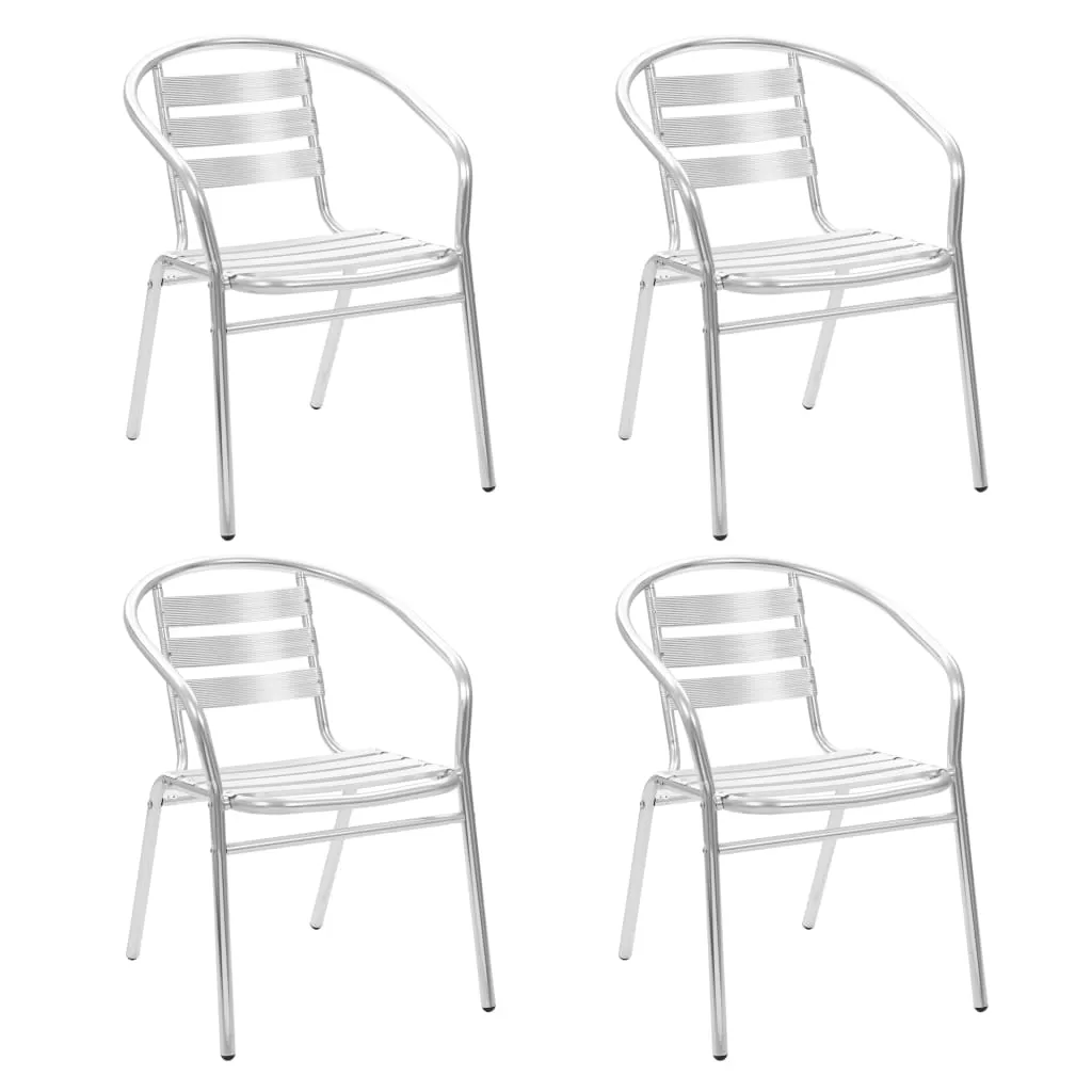 Stackable Patio Chairs Outdoor Chair with Triple Slat Back Aluminum