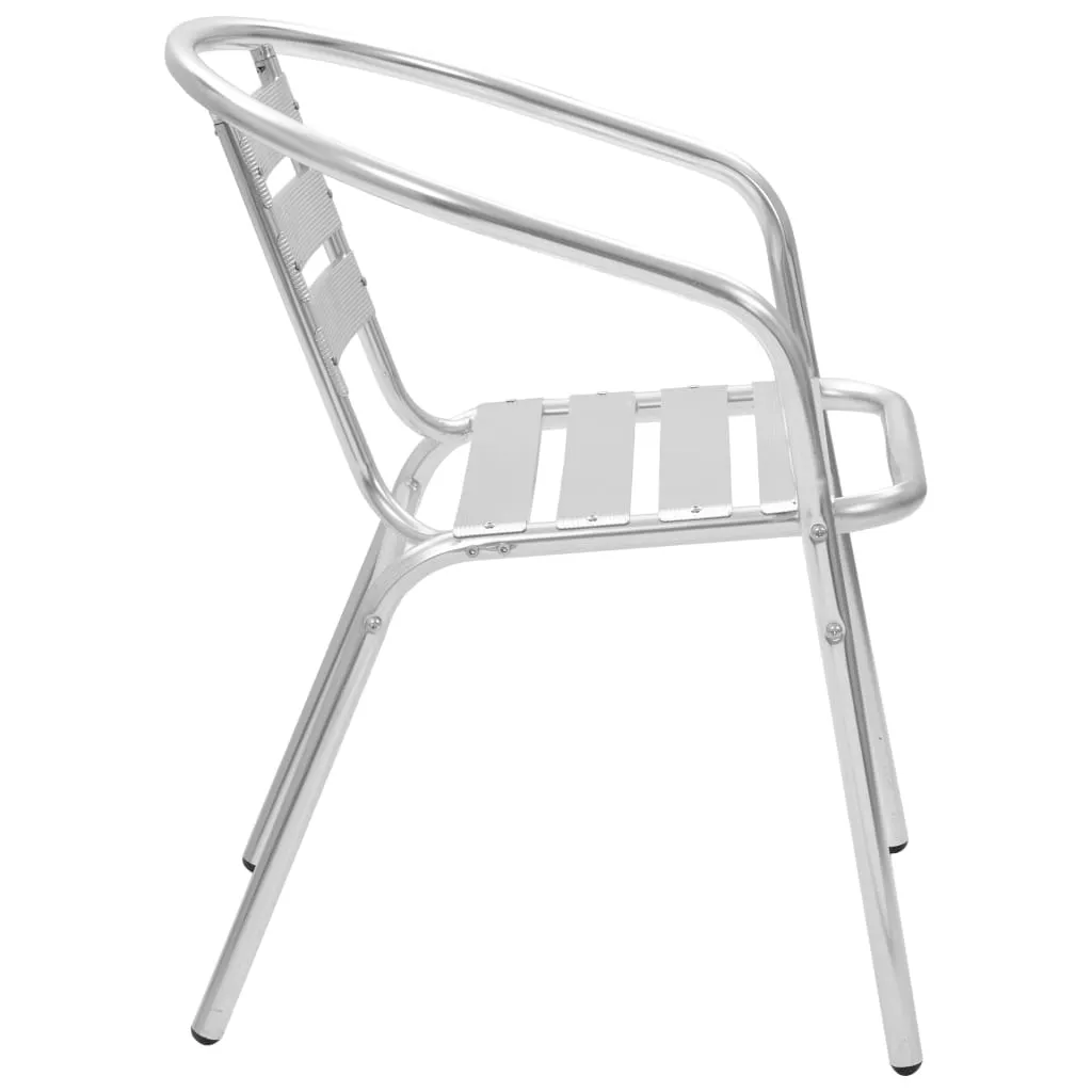 Stackable Patio Chairs Outdoor Chair with Triple Slat Back Aluminum