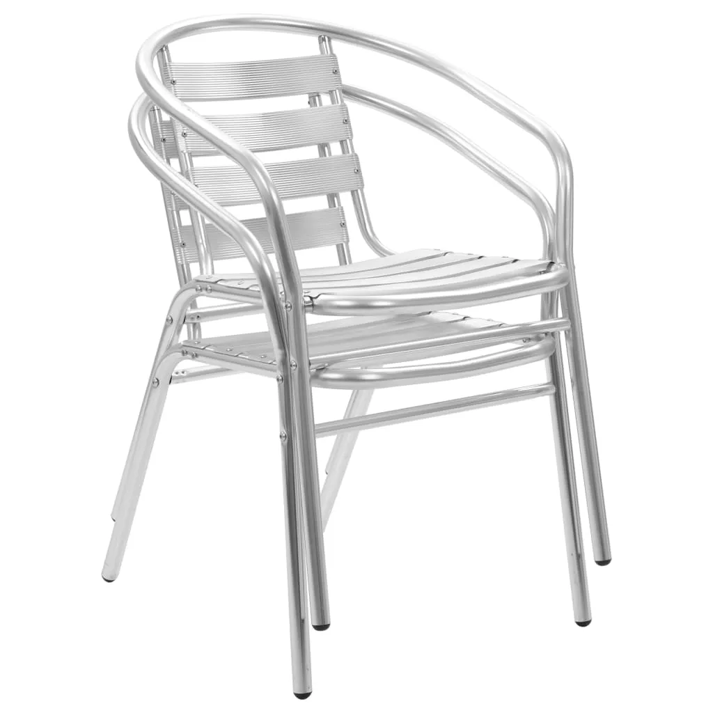 Stackable Patio Chairs Outdoor Chair with Triple Slat Back Aluminum