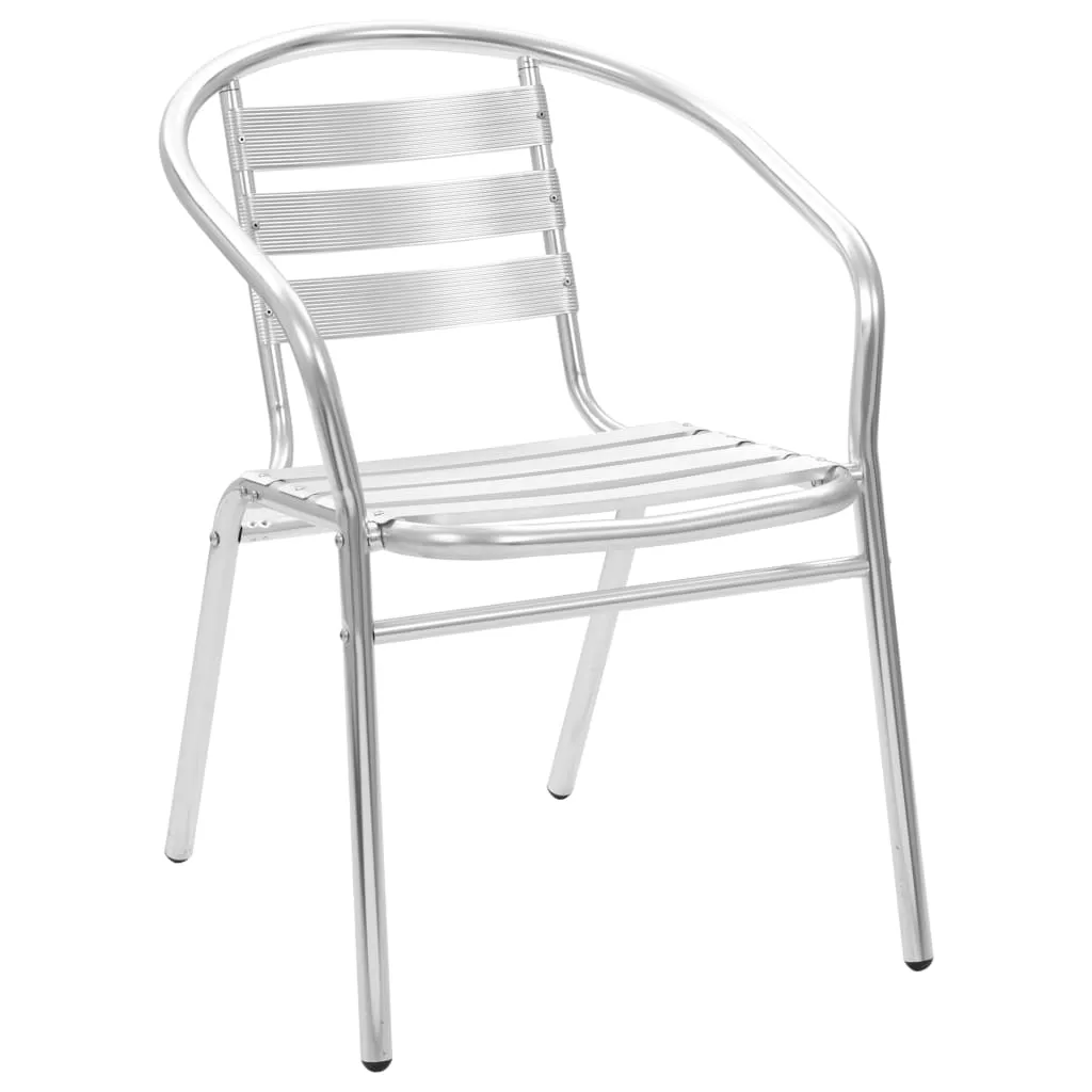 Stackable Patio Chairs Outdoor Chair with Triple Slat Back Aluminum