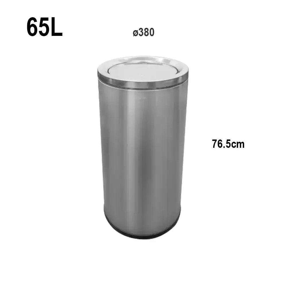 STP2 Dustbin | 65L | Silver Dustbin | Black Dustbin | Lobby Bin | Swing Top Bin | Stainless Bin