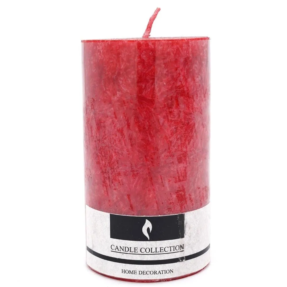 The Decor Affair Red Pillar Candles Smokeless Scented, Pack of 3, Long-Lasting Aromatic Candles for Home Décor, Celebrations, Weddings, and Special Occasions.