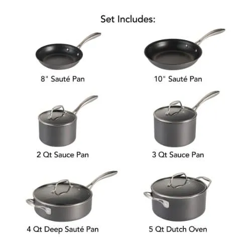 Tramontina Hard Anodized Cookware Set - 10 Pc