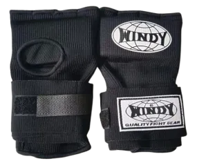 WINDY MUAY THAI BOXING QUICK HANDWRAPS GEL GLOVES HW2 S-M / L-XL BLACK